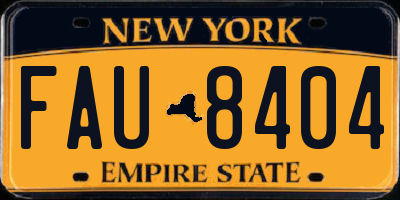 NY license plate FAU8404