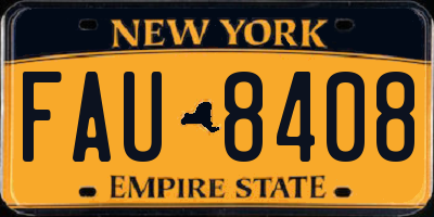 NY license plate FAU8408