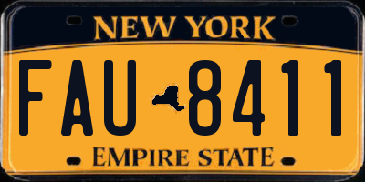 NY license plate FAU8411
