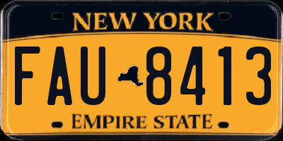 NY license plate FAU8413