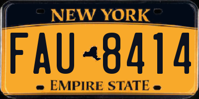 NY license plate FAU8414