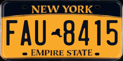 NY license plate FAU8415