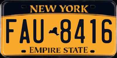 NY license plate FAU8416