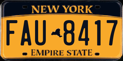 NY license plate FAU8417