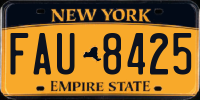 NY license plate FAU8425