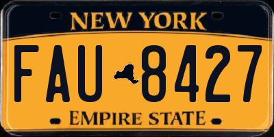 NY license plate FAU8427