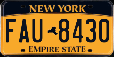 NY license plate FAU8430