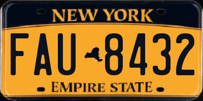 NY license plate FAU8432