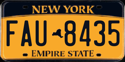 NY license plate FAU8435