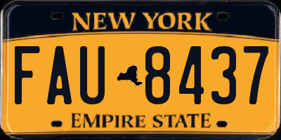NY license plate FAU8437