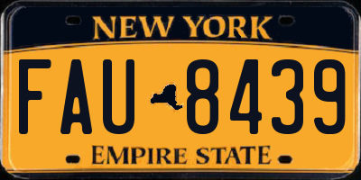 NY license plate FAU8439
