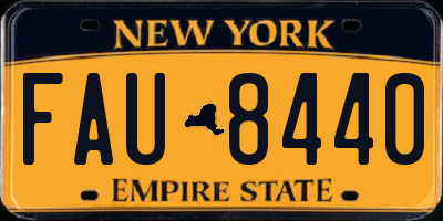 NY license plate FAU8440