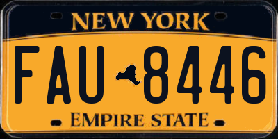 NY license plate FAU8446