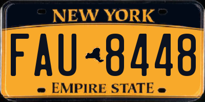 NY license plate FAU8448