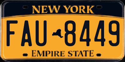NY license plate FAU8449
