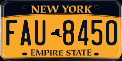 NY license plate FAU8450