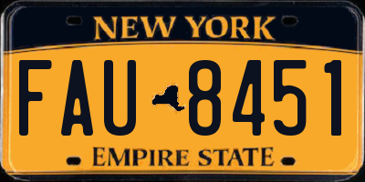 NY license plate FAU8451