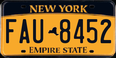 NY license plate FAU8452