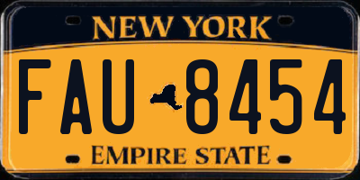 NY license plate FAU8454