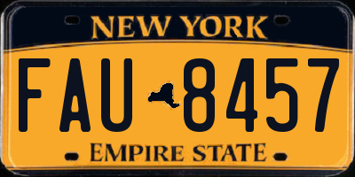 NY license plate FAU8457