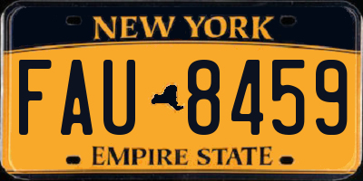NY license plate FAU8459