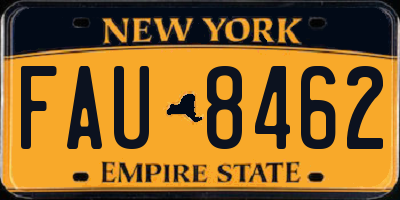 NY license plate FAU8462