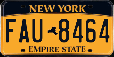 NY license plate FAU8464