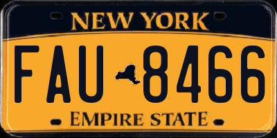 NY license plate FAU8466