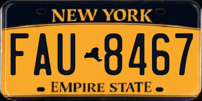NY license plate FAU8467