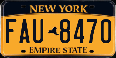 NY license plate FAU8470