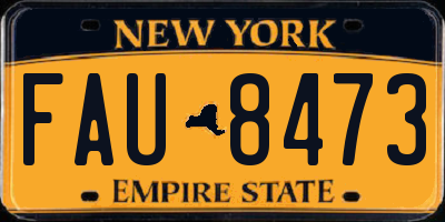 NY license plate FAU8473
