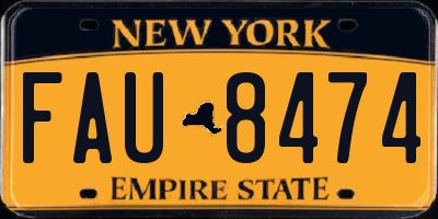 NY license plate FAU8474