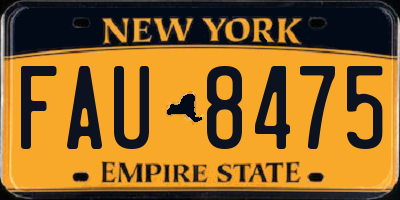 NY license plate FAU8475