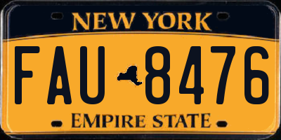 NY license plate FAU8476