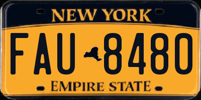 NY license plate FAU8480