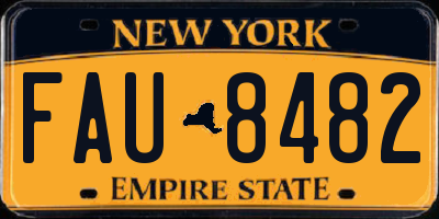NY license plate FAU8482