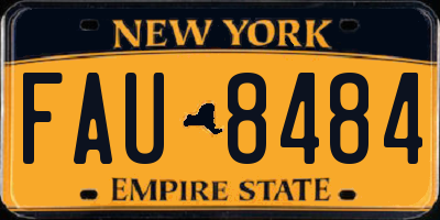 NY license plate FAU8484