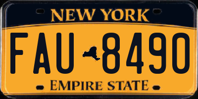 NY license plate FAU8490