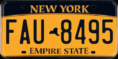 NY license plate FAU8495