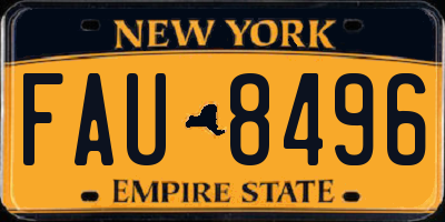 NY license plate FAU8496