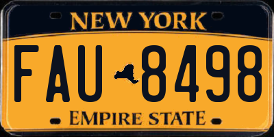 NY license plate FAU8498