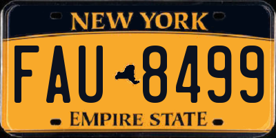 NY license plate FAU8499