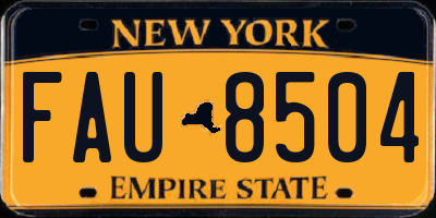 NY license plate FAU8504