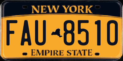 NY license plate FAU8510