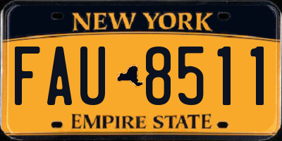 NY license plate FAU8511