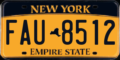 NY license plate FAU8512