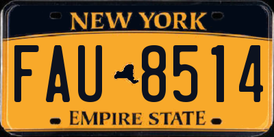 NY license plate FAU8514