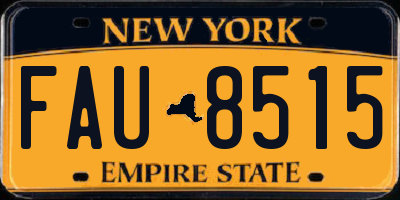 NY license plate FAU8515