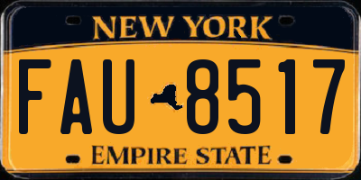 NY license plate FAU8517