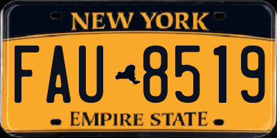 NY license plate FAU8519